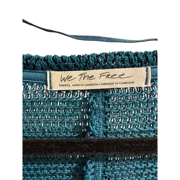 ✌️ 2/$40 ✌️ We The Free Womens Teal Chevron Knit V-Neck Sweater Top Size S - Picture 4 of 8